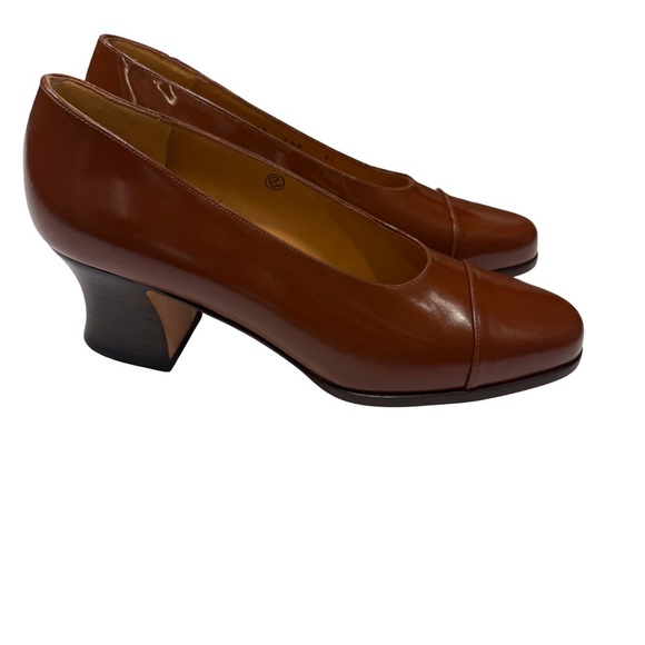Cole Haan Women’s Brown Patent Leather Block Heel Pumps Made In ITALY Sz 7.5 NEW - Picture 2 of 13